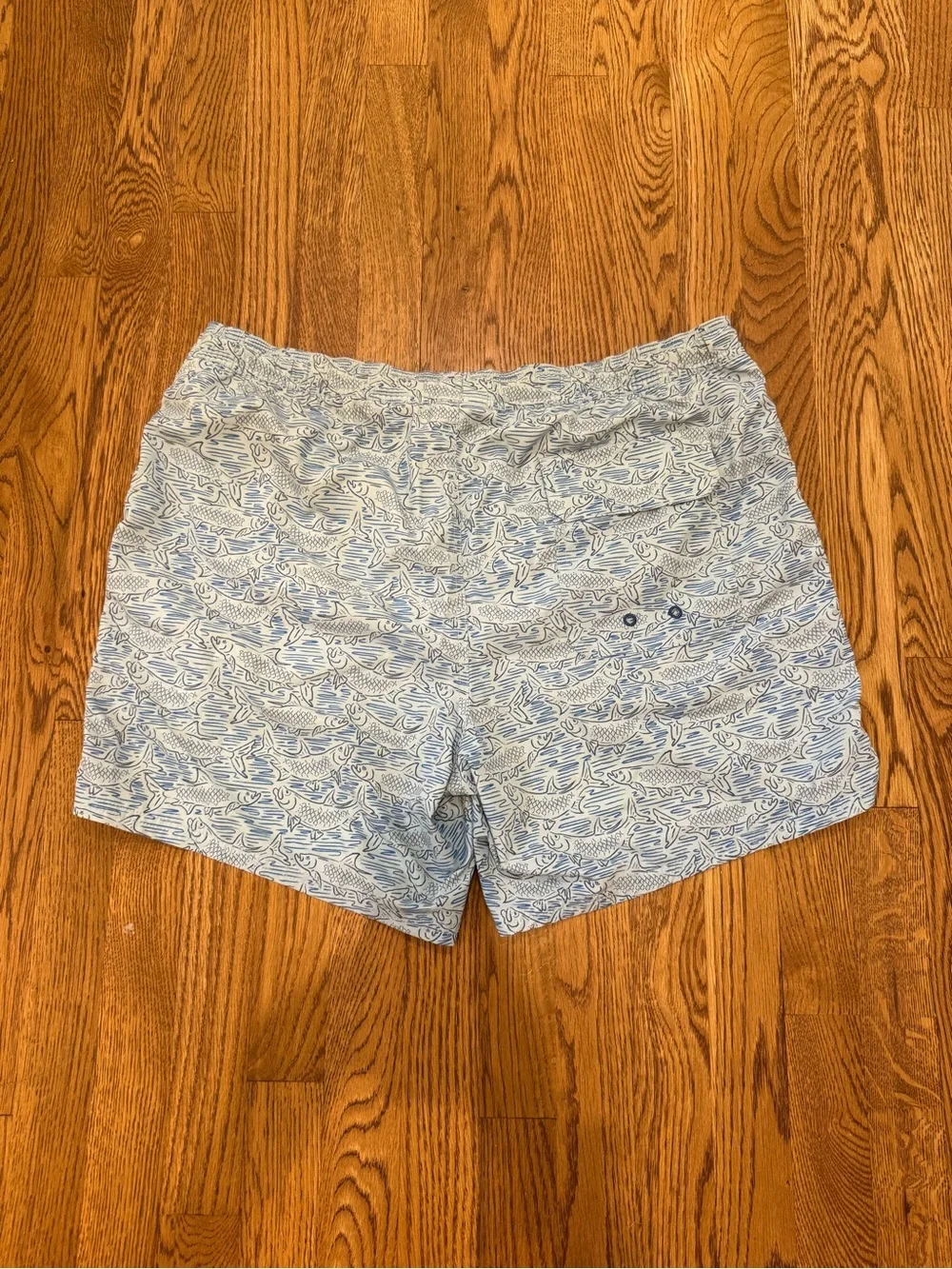 Vineyard Vines Light Blue Fish-Print Swim Trunks